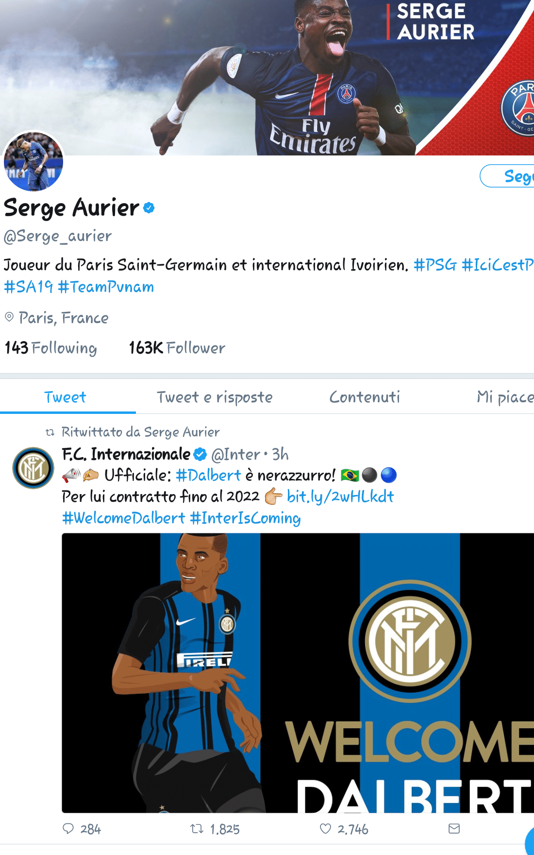 Aurier twitter
