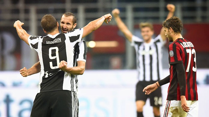 higuain chiellini esultanza milan juventus ottobre 2017