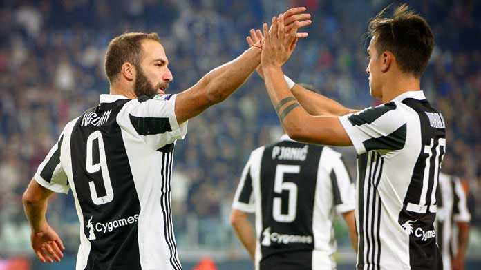 higuain dybala esultanza juventus ottobre 2017