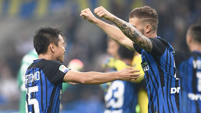 nagatomo santon esultanza inter ottobre 2017