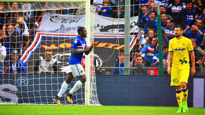 zapata esultanza sampdoria chievo ottobre 2017