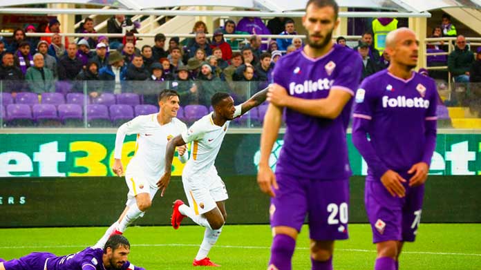 gerson esultanza bis fiorentina roma novembre 2017
