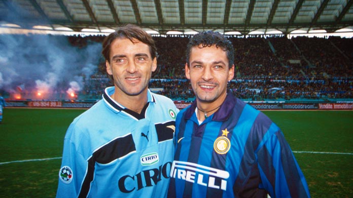 ¿Cuánto mide Roberto Baggio? - Altura - Real height Mancini-baggio-lazio-inter-1999