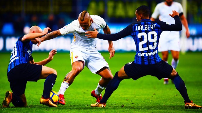 borja valero nainggolan dalbert inter roma gennaio 2018