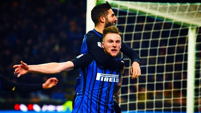 skriniar esultanza bis inter febbraio 2018