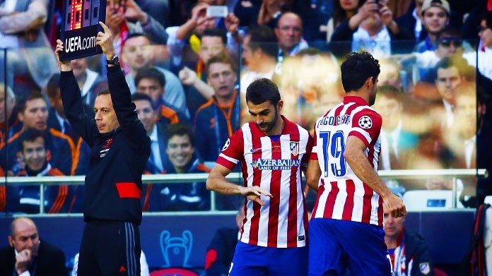 diego costa atletico madrid sostituzione