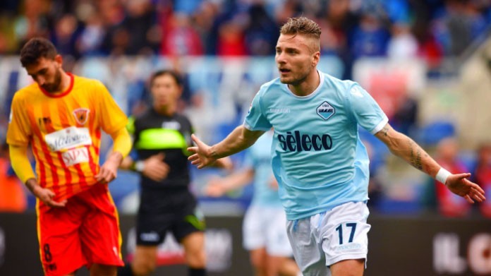 immobile esultanza lazio benevento marzo 2018