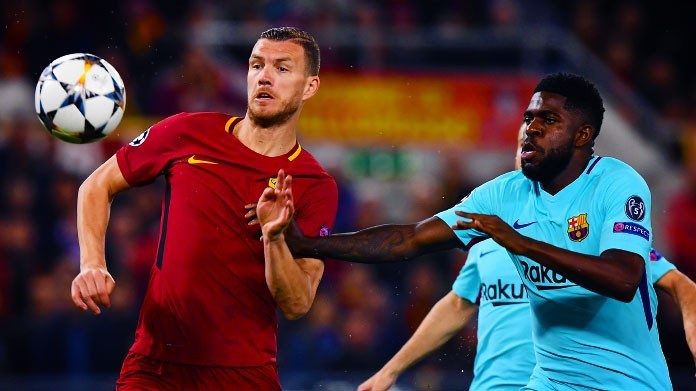 dzeko umtiti roma-barcellona