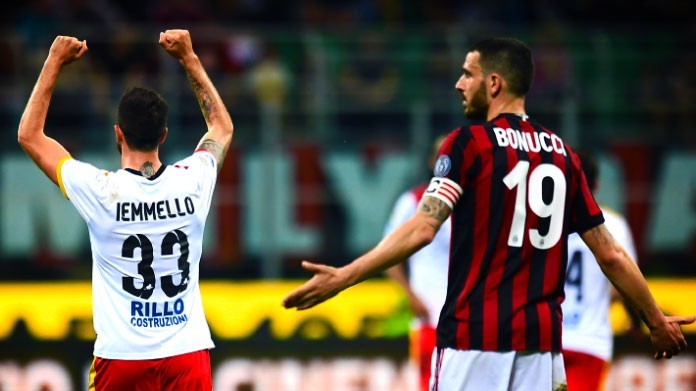 iemmello esultanza milan benevento aprile 2018