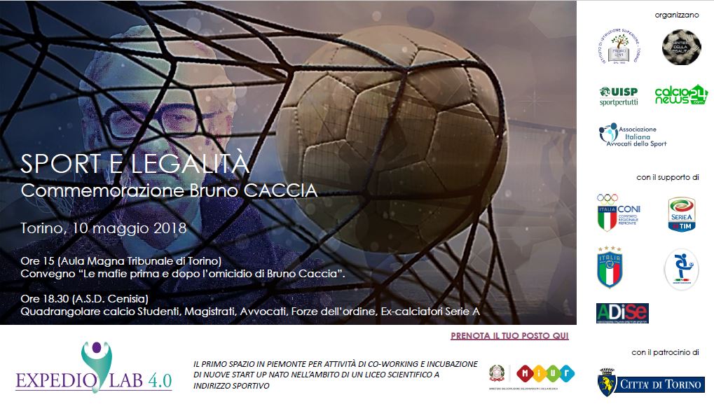 A Torino in campo per sport e legalità: ci sarà anche Ciro Ferrara 32 memorial bruno caccia day camp sport e legalità
