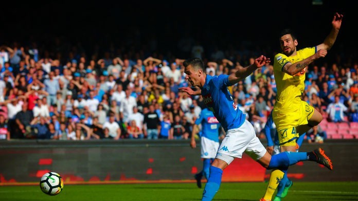 milik gol napoli chievo aprile 2018