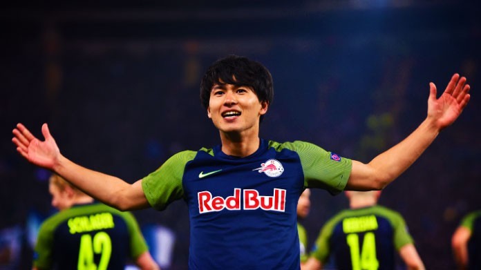 minamino esultanza red bull salisburgo aprile 2018