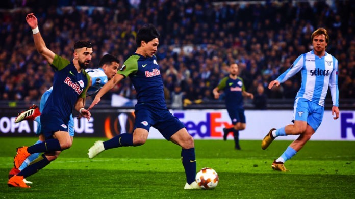 minamino gol lazio-red bull salisburgo