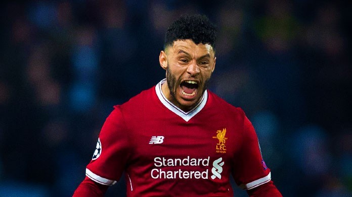 oxlade chamberlain esultanza liverpool aprile 2018