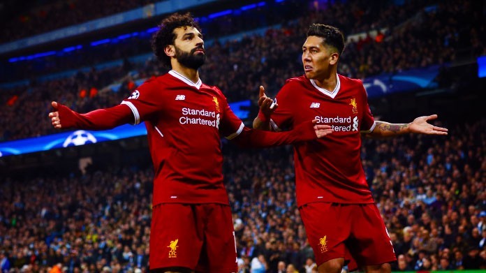 salah firmino esultanza liverpool aprile 2018