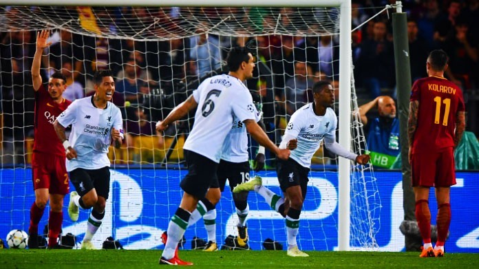 wijnaldum esultanza roma liverpool maggio 2018