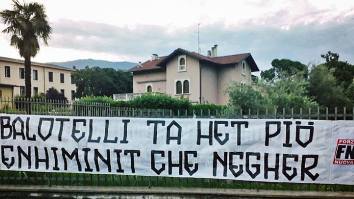 balotelli forza nuova striscione