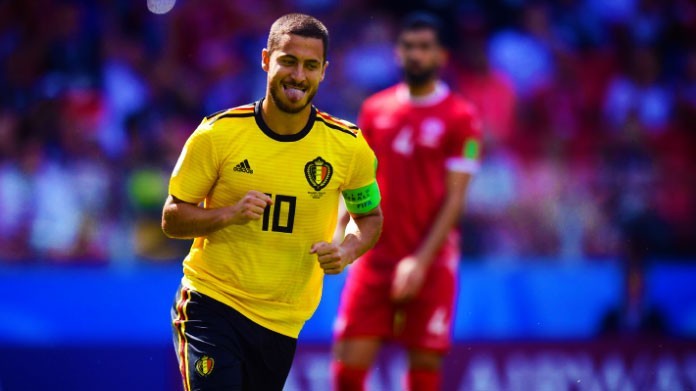 hazard esultanza bis belgio mondiali giugno 2018