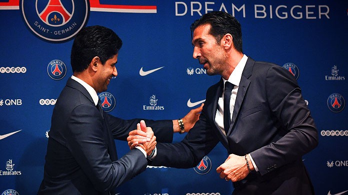 al khelaifi buffon psg luglio 2018
