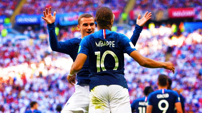 griezmann mbappe esultanza mondiali giugno 2018