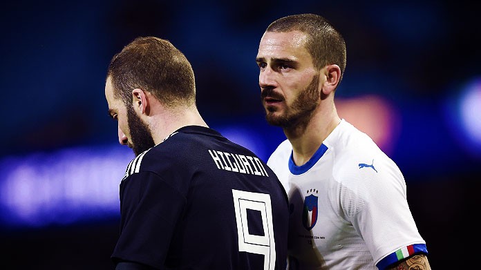 higuain bonucci argentina italia marzo 2018