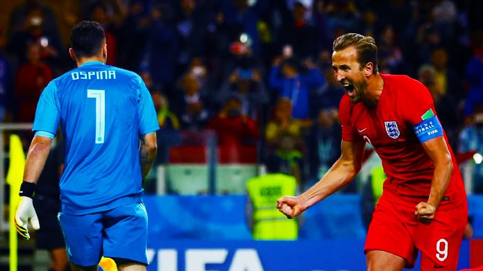 kane esultanza colombia inghilterra mondiali giugno 2018