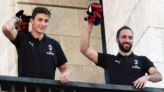 Higuain Caldara milan agosto 2018