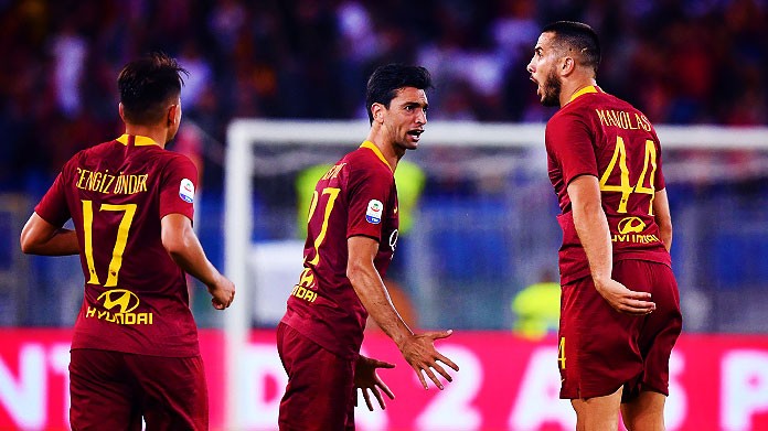cengiz under pastore manolas esultanza roma agosto 2018