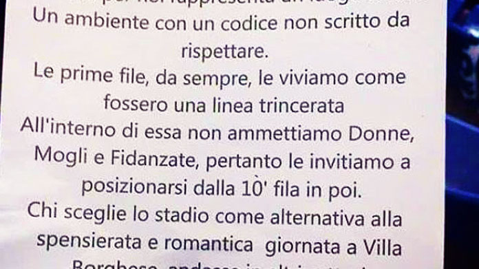 volantino lazio donne curva nord