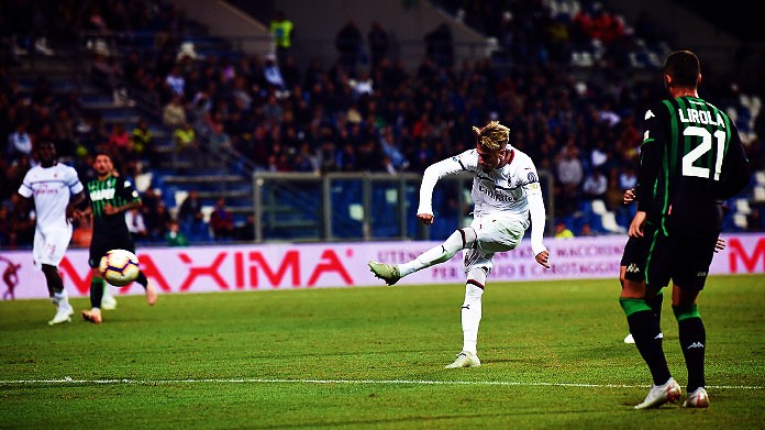 castillejo gol sassuolo milan settembre 2018