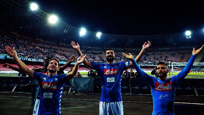 mertens albiol insigne esultanza napoli ottobre 2018