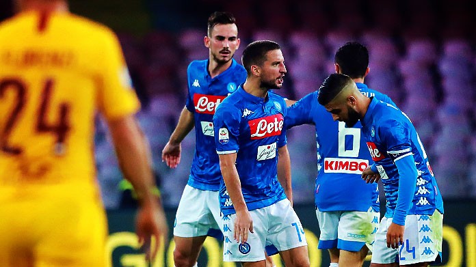 mertens insigne esultanza napoli ottobre 2018