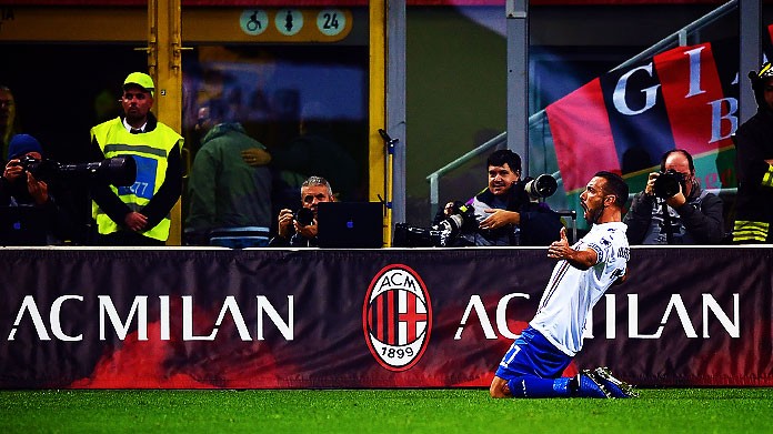 quagliarella esultanza milan sampdoria ottobre 2018