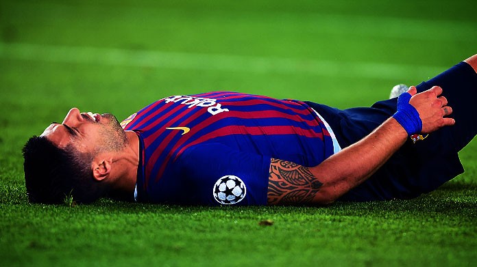 suarez infortunio barcellona ottobre 2018
