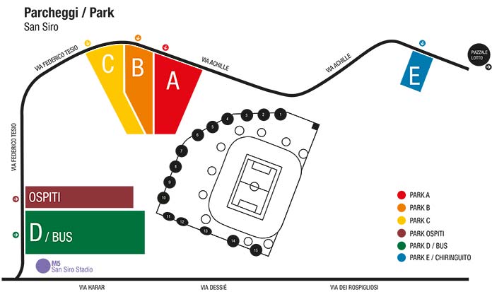 san siro parcheggi mappa