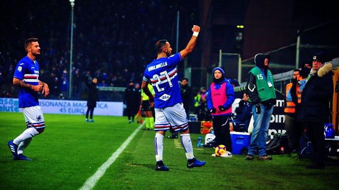 quagliarella esultanza bis sampdoria dicembre 2018