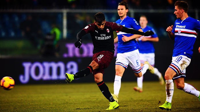 paqueta sampdoria milan gennaio 2019