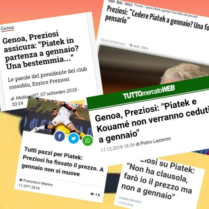 Quando Preziosi urlava: «Cedere Piatek a gennaio è da folli!» - FOTO 32 preziosi piatek genoa articoli