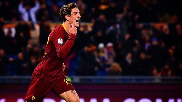zaniolo esultanza bis roma dicembre 2018