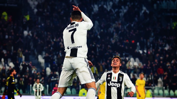cristiano ronaldo dybala esultanza bis juventus febbraio 2019