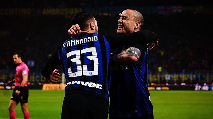 D ambrosio nainggolan esultanza inter febbraio