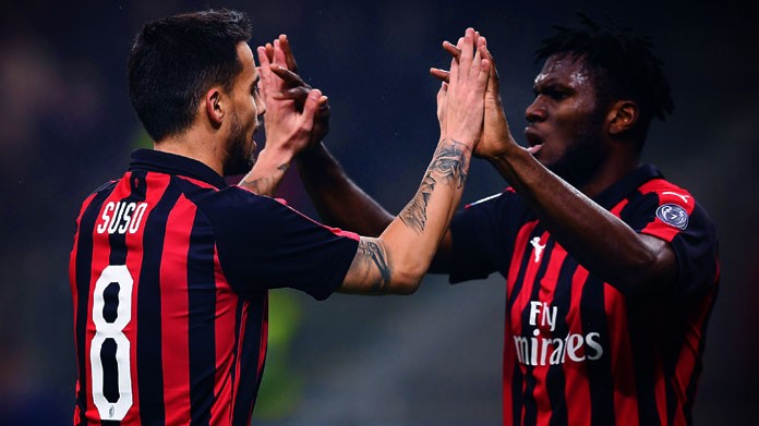 suso kessie esultanza milan febbraio 2019