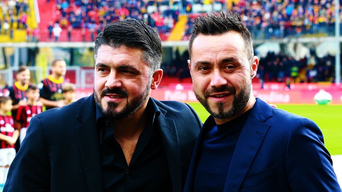 gattuso de zerbi benevento milan dicembre 2017
