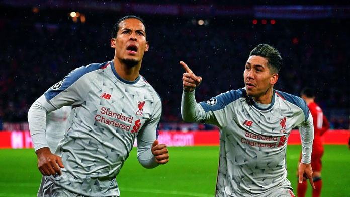 van dijk firmino esultanza liverpool marzo 2019