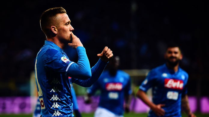 zielinski esultanza napoli febbraio 2019