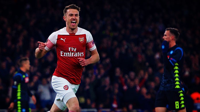 ramsey esultanza arsenal napoli aprile 2019