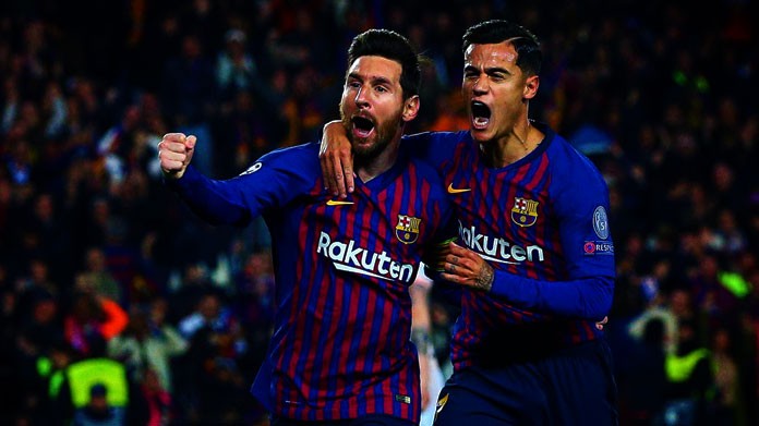 messi coutinho esultanza barcellona aprile 2019