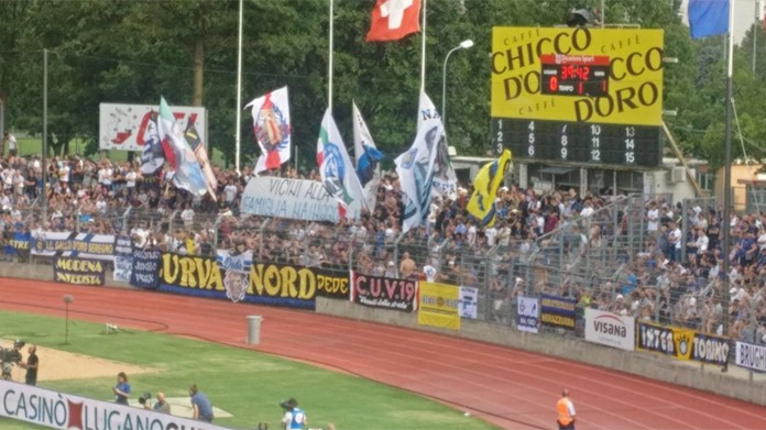 lugano inter amichevole striscione nainggolan 2019