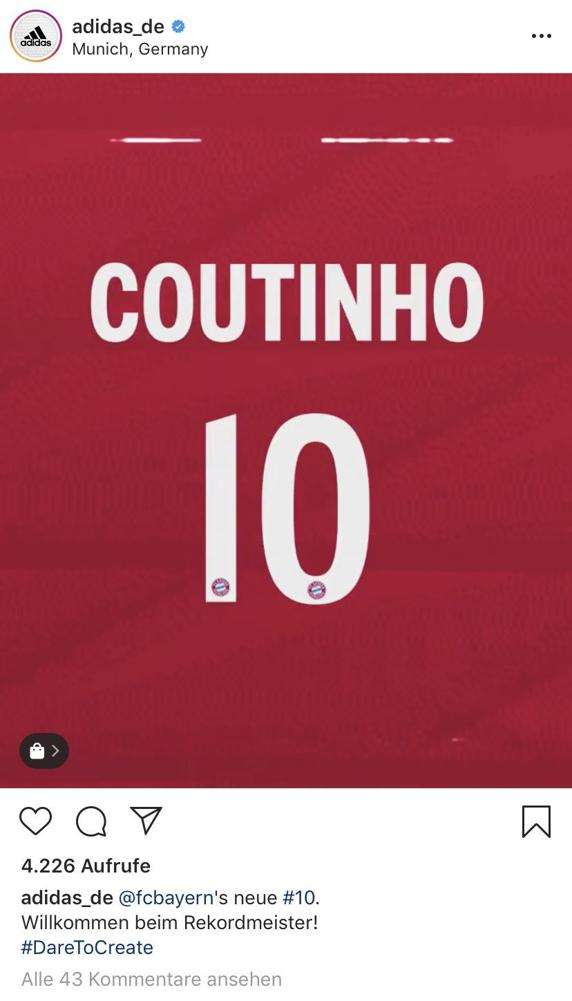 Bayern Coutinho, rivelato per errore il numero del brasiliano - FOTO 34 Cou