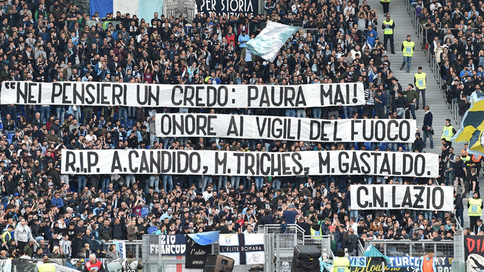 Striscione tifosi lazio